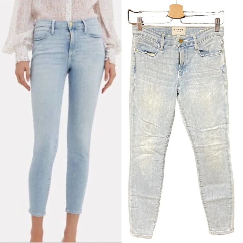 FRAME Denim Le High Skinny Crop Jeans in Superstar Wash Size‎ 26